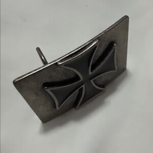 Black and Silver Cross Belt Buckle